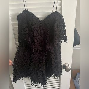 Luxxel strapless lace romper